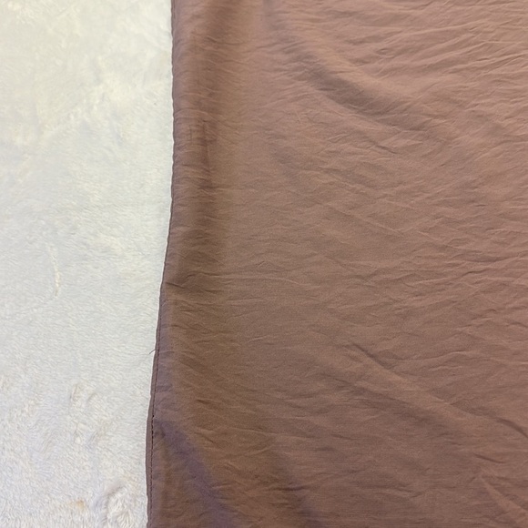 A New Day Light Mauve Plum Rayon/Nylon Crinkle Flutter Sleeve Keyhole Back Top L - Picture 10 of 11